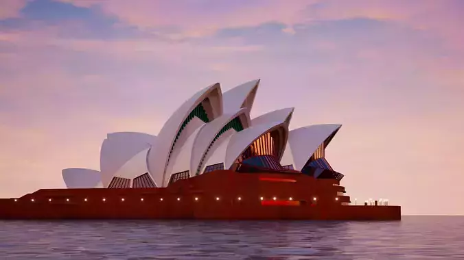 SYDNEY OPERA HOUSE Low-poly 3D model