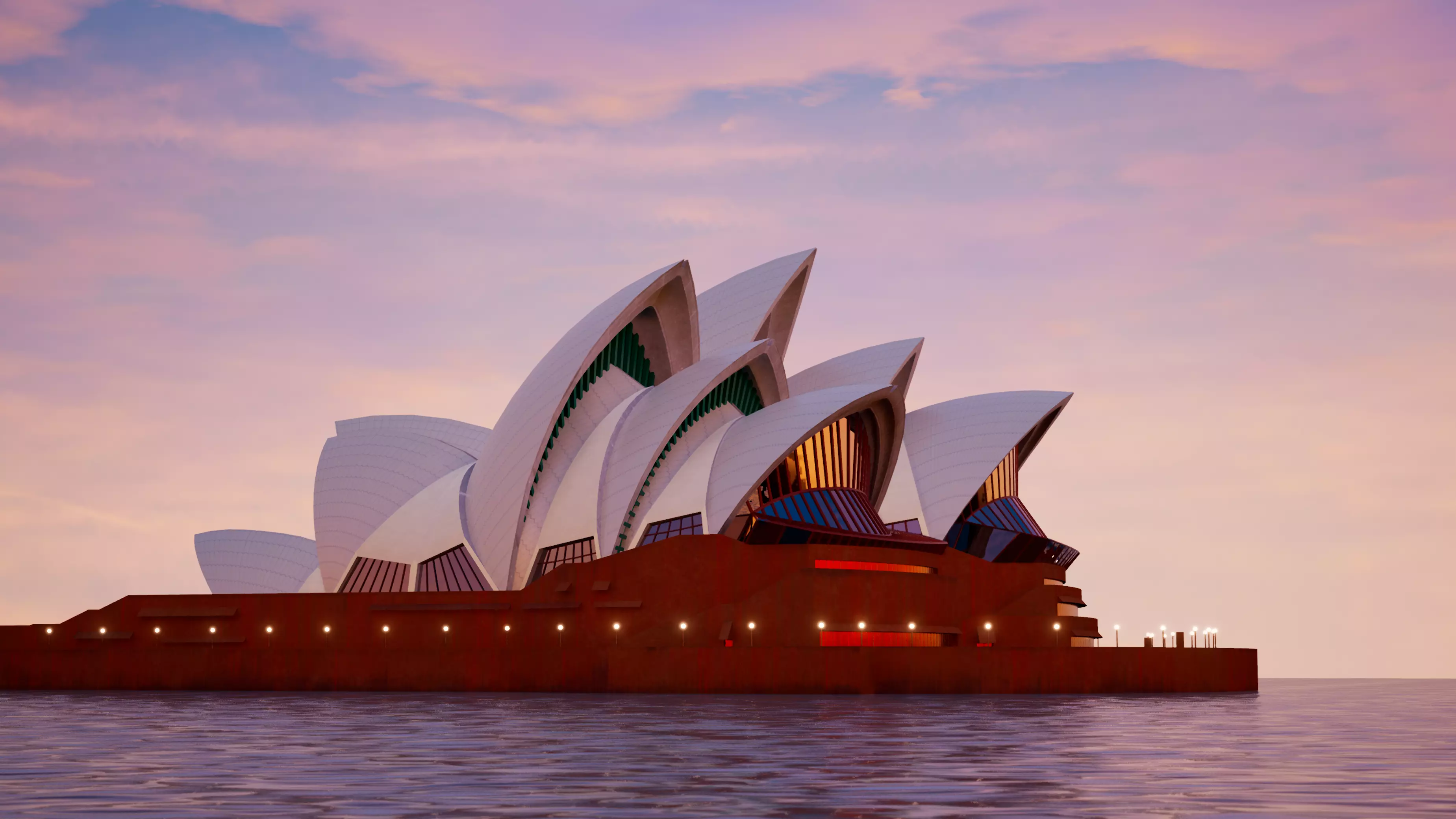 SYDNEY OPERA HOUSE Low-poly 3D model_0