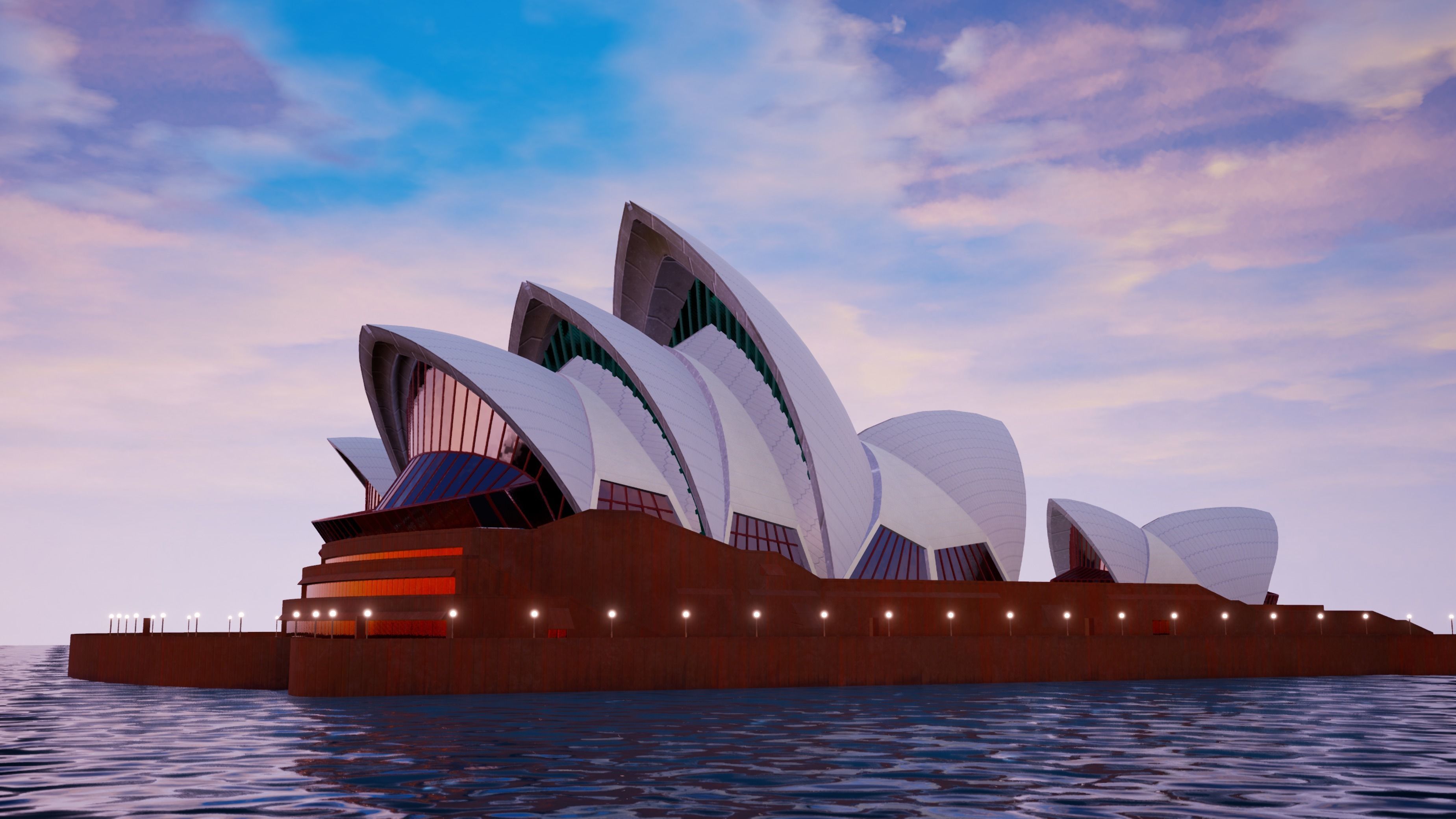 SYDNEY OPERA HOUSE Low-poly 3D model_1
