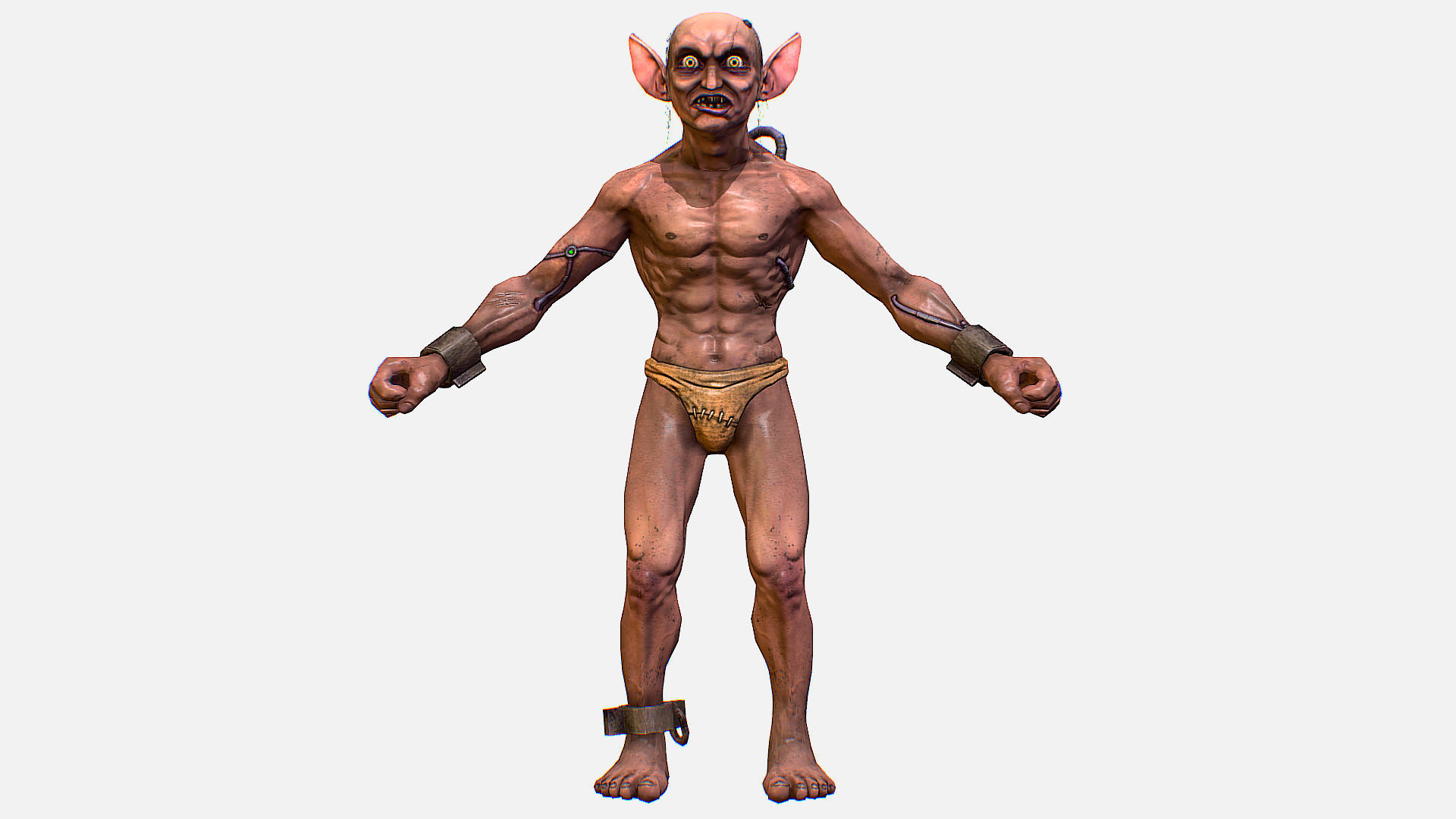 Gorllum Alien Troll Mutant Game Character Low-poly 3D model_13