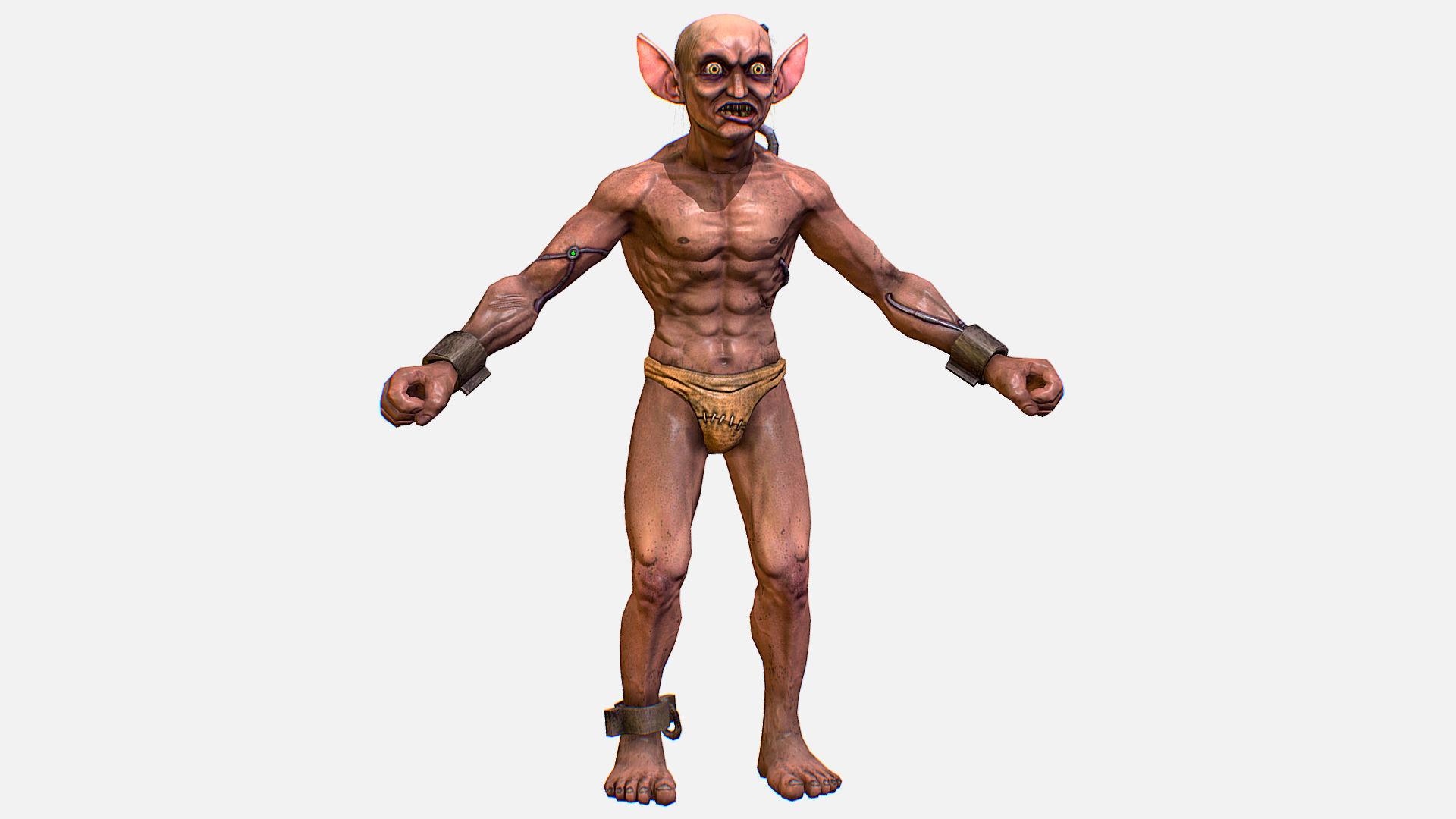 Gorllum Alien Troll Mutant Game Character Low-poly 3D model_3
