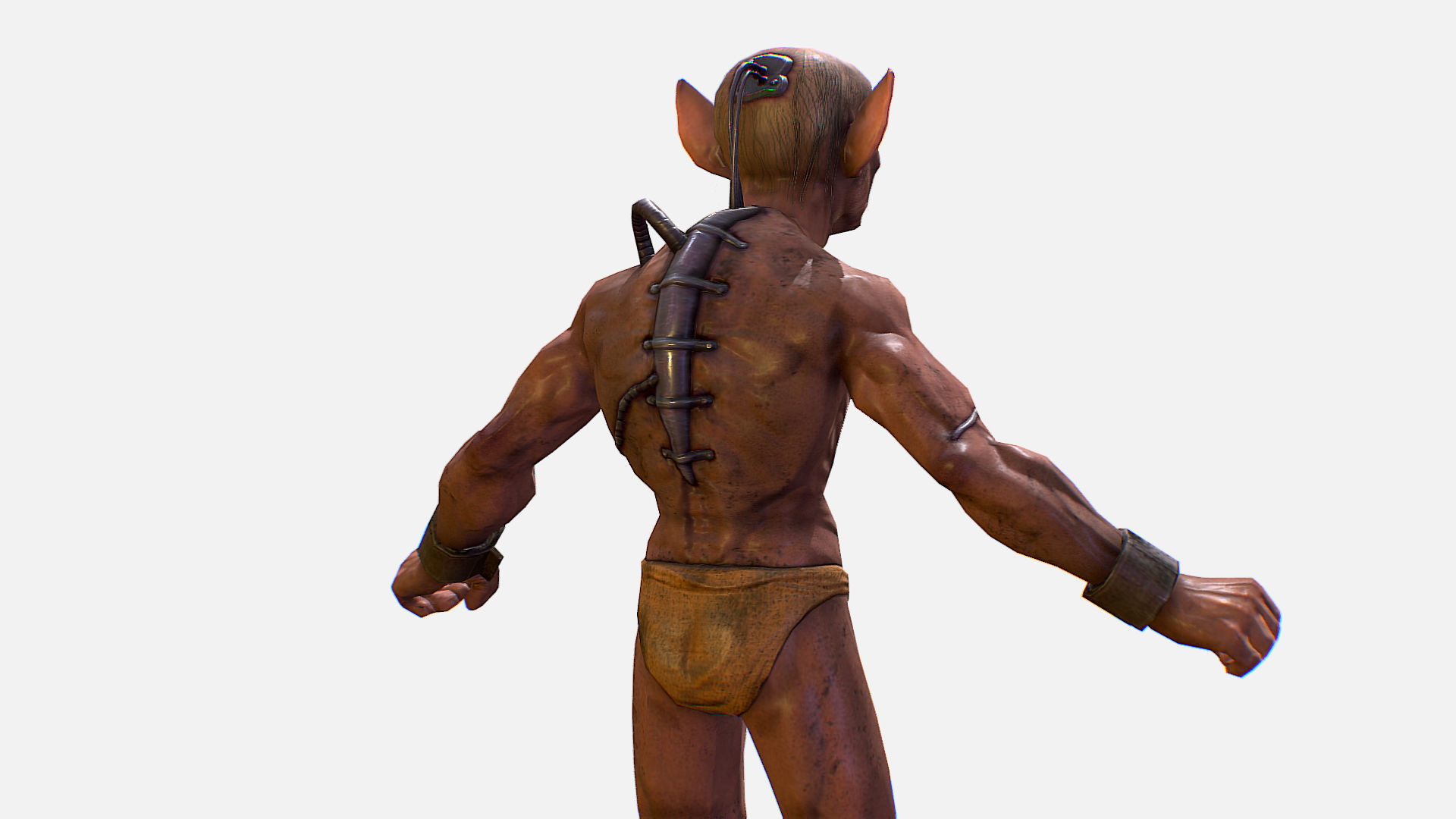 Gorllum Alien Troll Mutant Game Character Low-poly 3D model_4