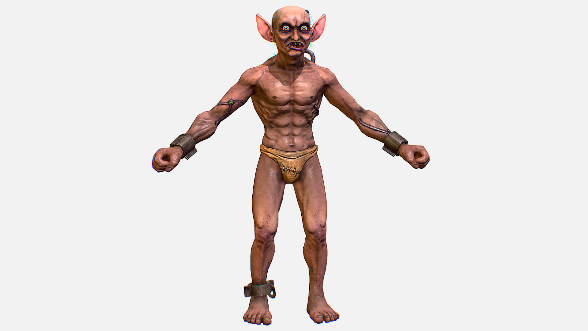 Gorllum Alien Troll Mutant Game Character Low-poly 3D model_12