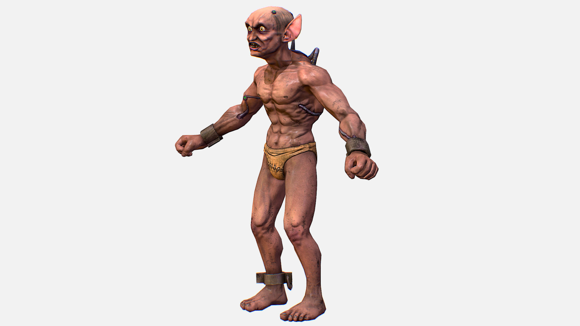 Gorllum Alien Troll Mutant Game Character Low-poly 3D model_8