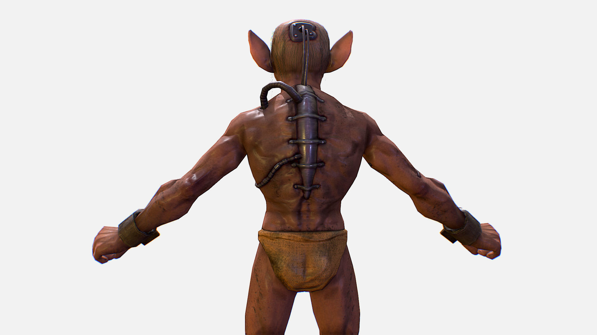 Gorllum Alien Troll Mutant Game Character Low-poly 3D model_7