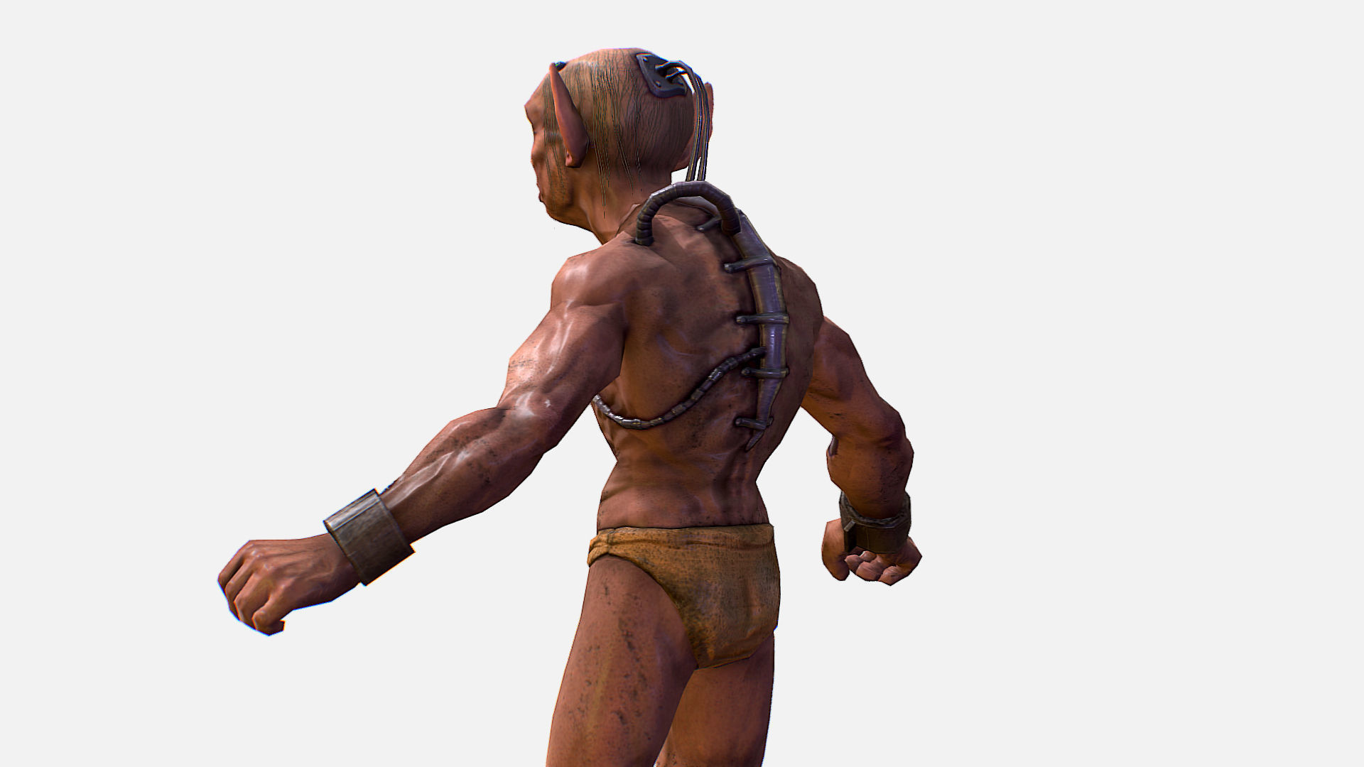 Gorllum Alien Troll Mutant Game Character Low-poly 3D model_2