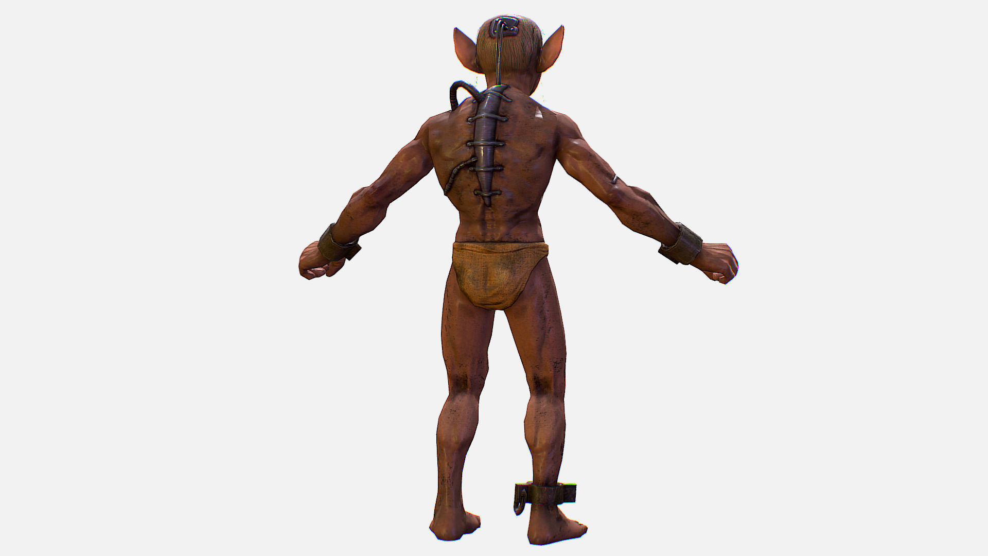 Gorllum Alien Troll Mutant Game Character Low-poly 3D model_9