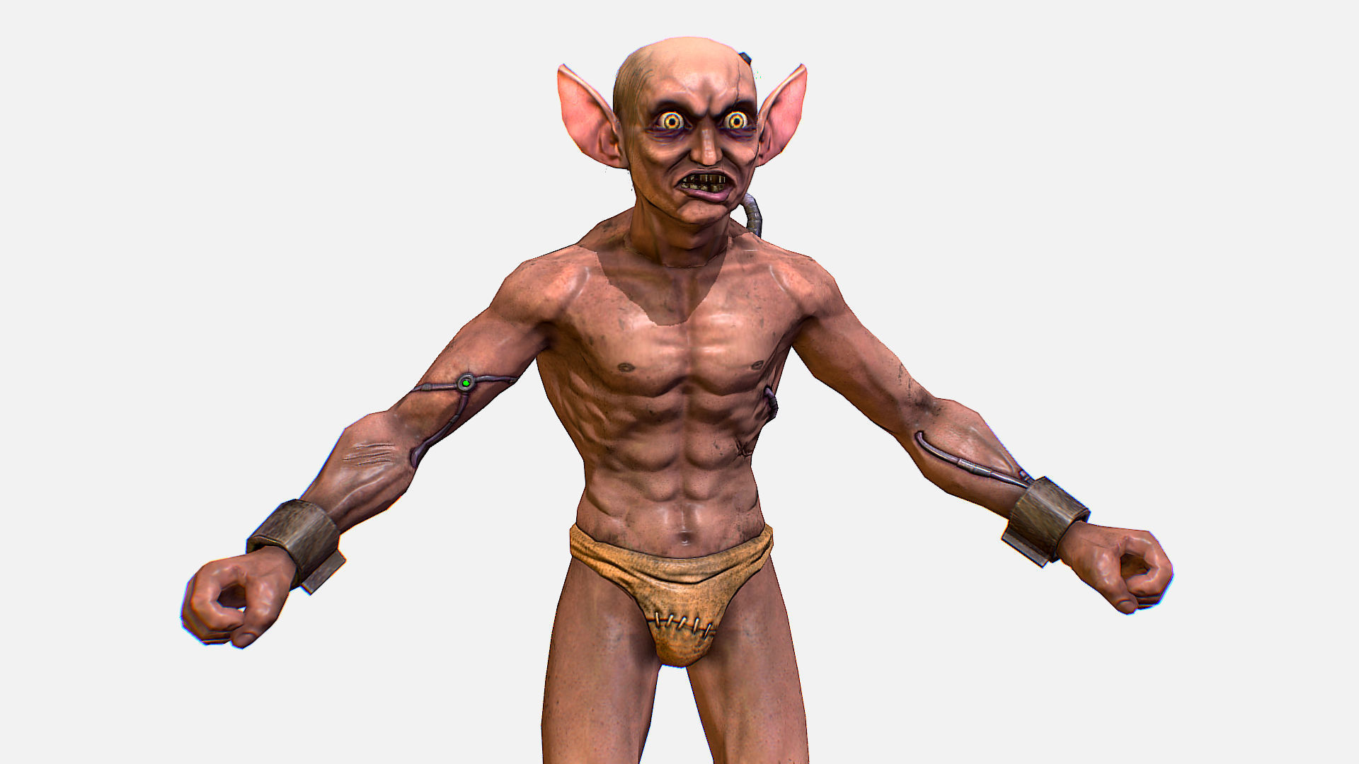 Gorllum Alien Troll Mutant Game Character Low-poly 3D model_5