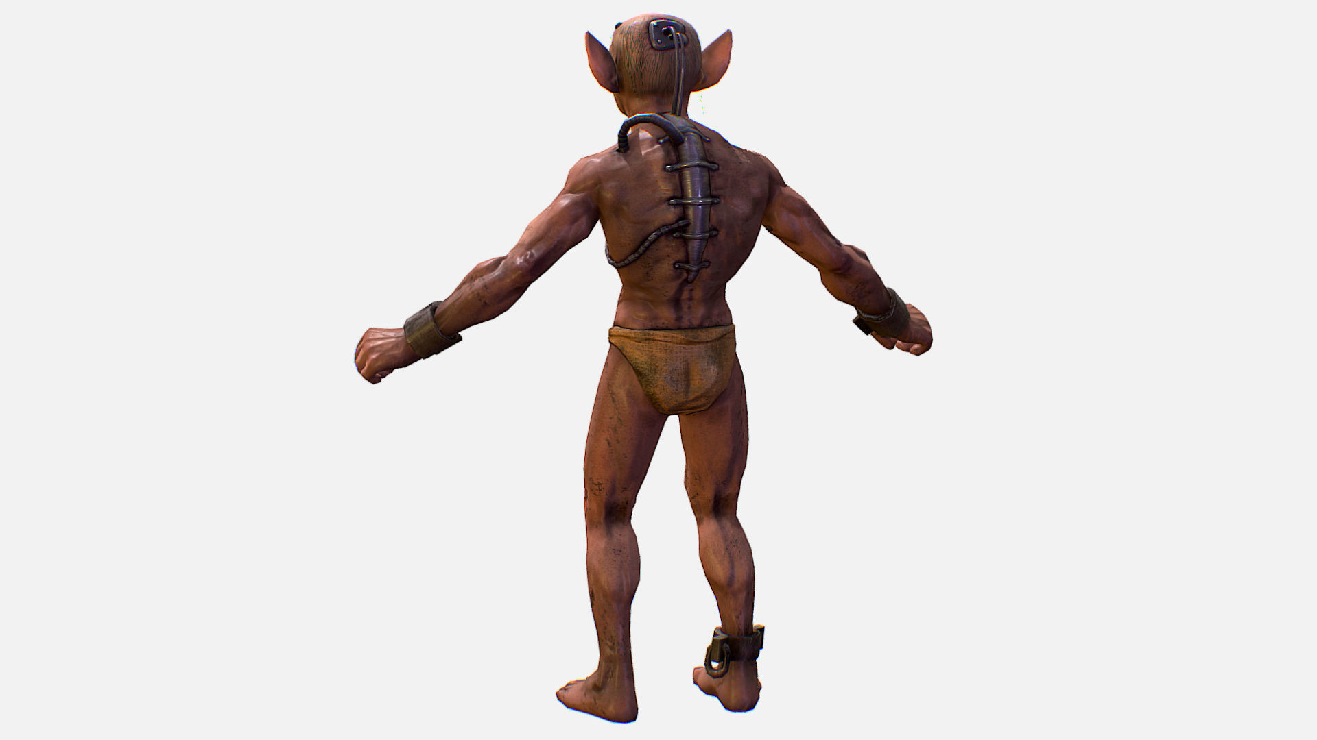 Gorllum Alien Troll Mutant Game Character Low-poly 3D model_10