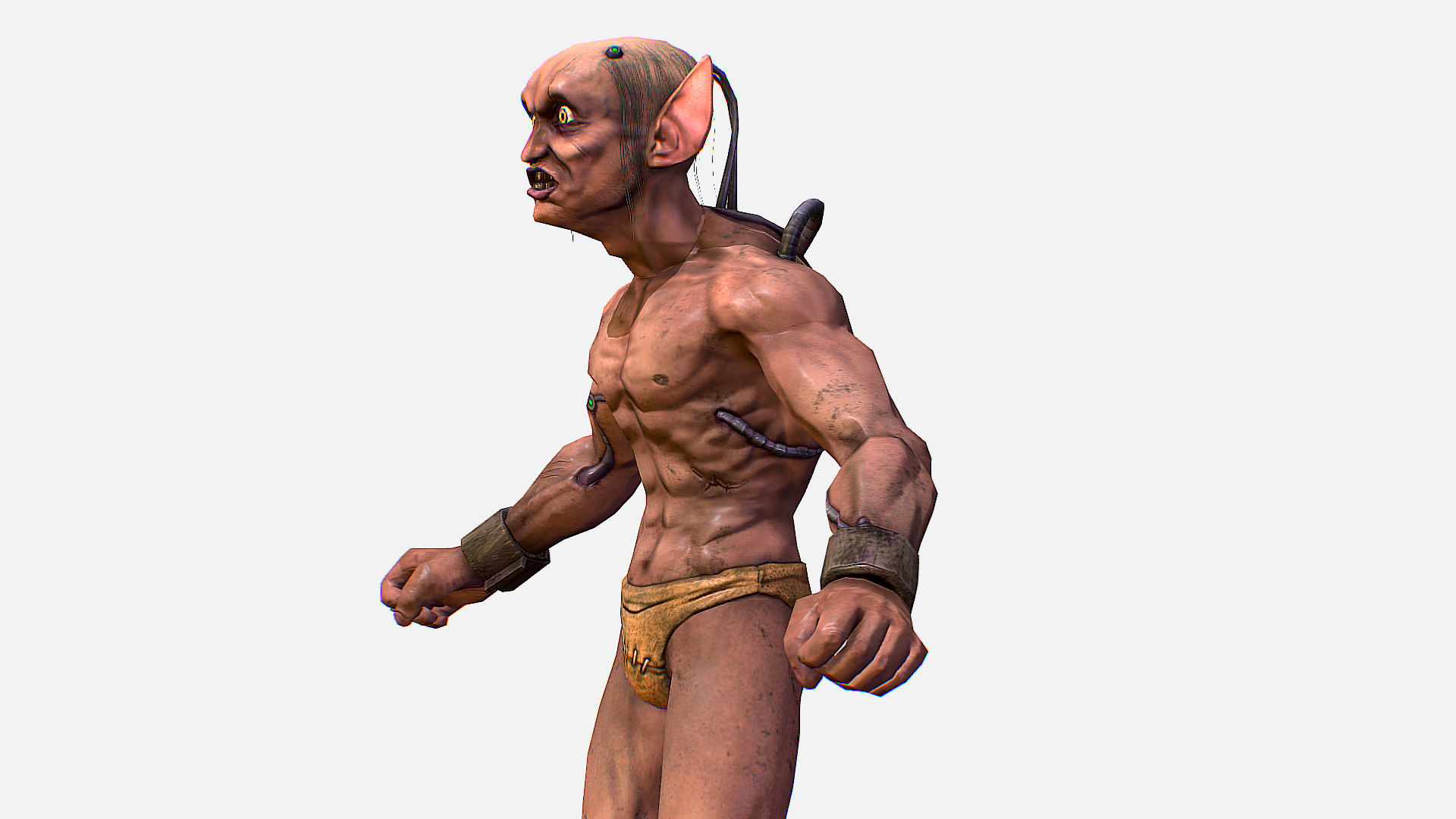 Gorllum Alien Troll Mutant Game Character Low-poly 3D model_6