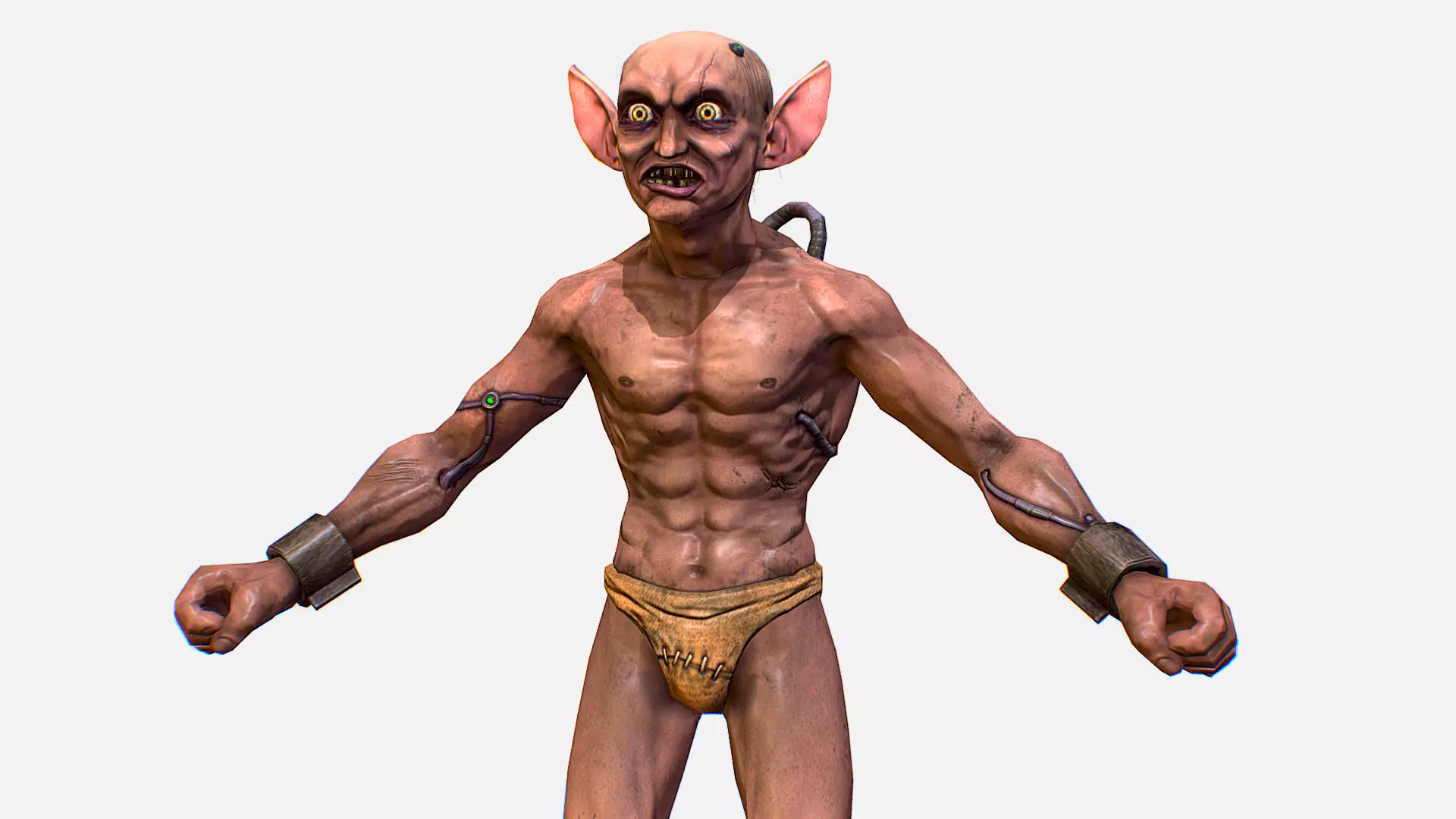 Gorllum Alien Troll Mutant Game Character Low-poly 3D model_0