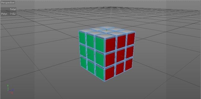 Rubik Cube Puzzle Low-poly 3D model_4