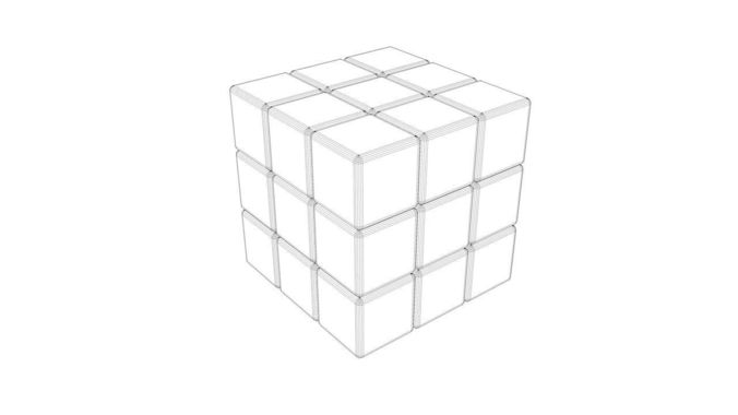 Rubik Cube Puzzle Low-poly 3D model_6