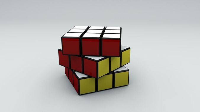 Rubik Cube Puzzle Low-poly 3D model_3