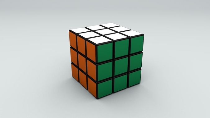 Rubik Cube Puzzle Low-poly 3D model_1