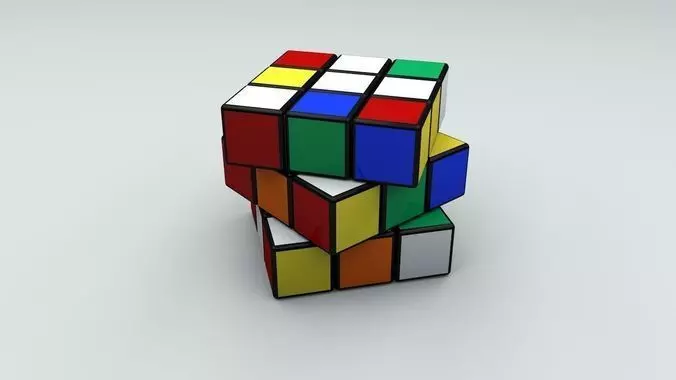Rubik Cube Puzzle Low-poly 3D model_0