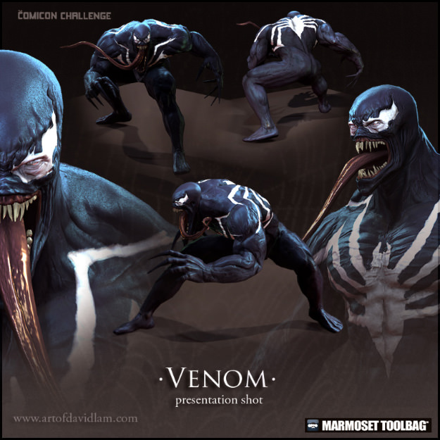 Venom wallpaper 3D model_2