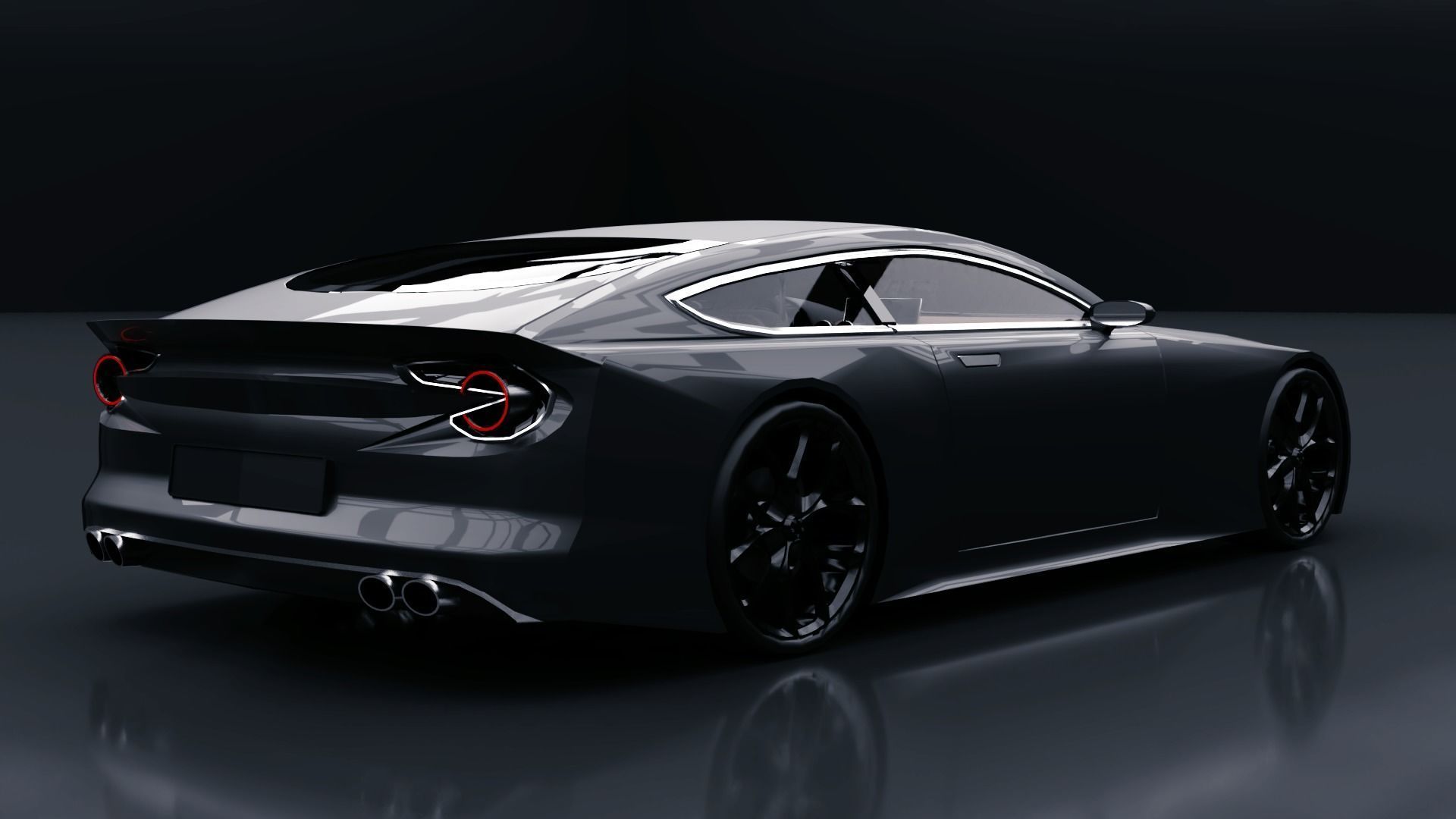 Generic Sports GT 2 Door Coupe Low-poly 3D model_2