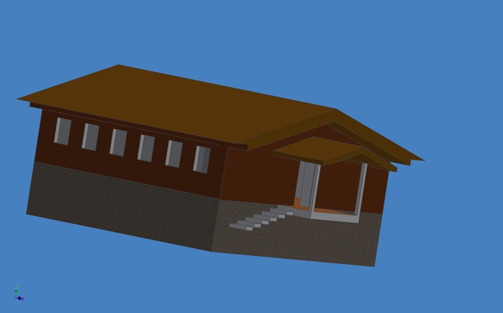 Simple 2 story house Free 3D model