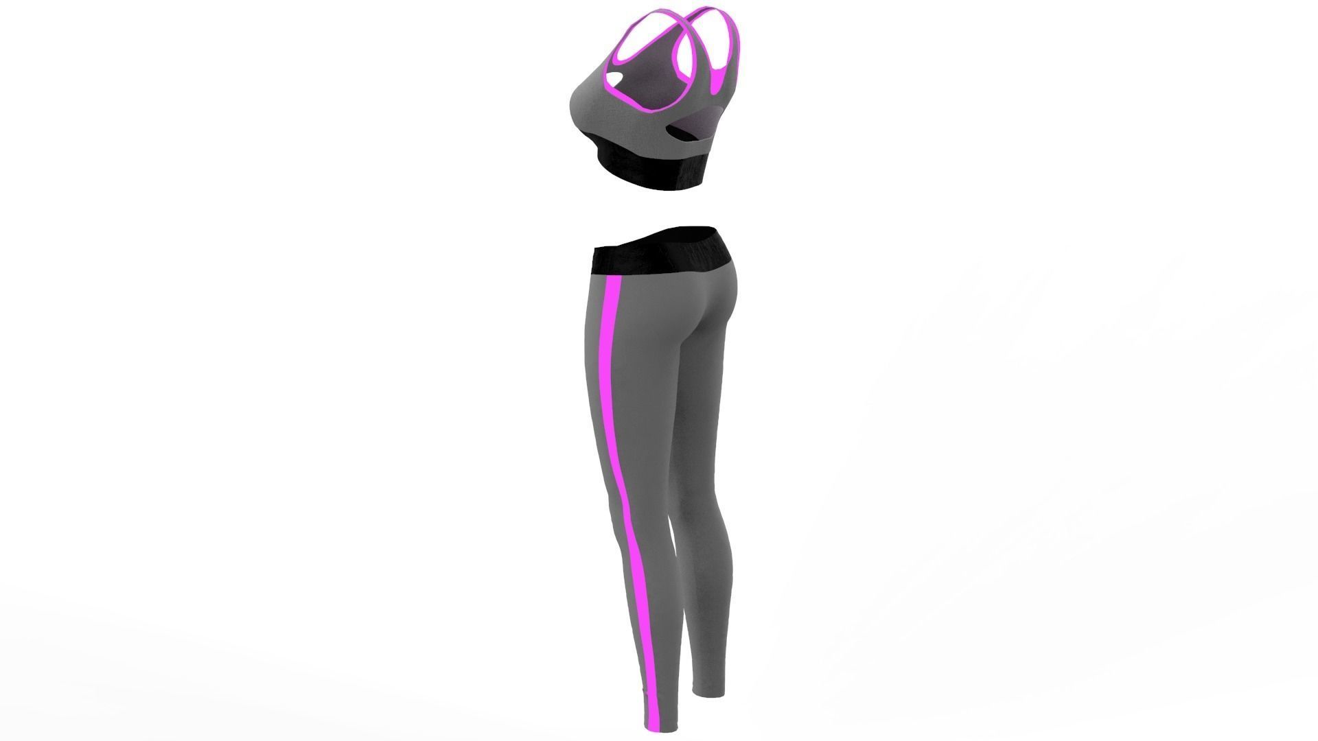 FREE Sports Bra and Leggings - Marvelous Designer - Project File Free 3D model_4