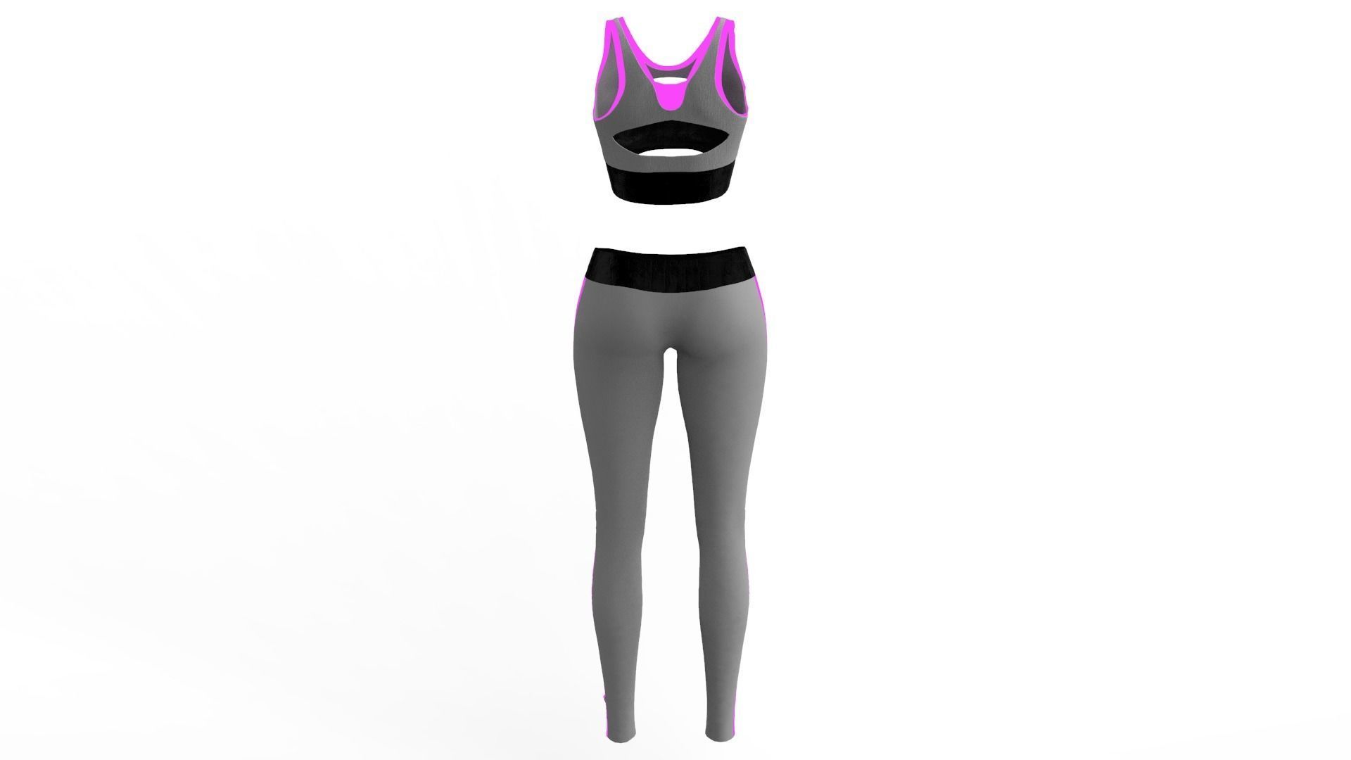 FREE Sports Bra and Leggings - Marvelous Designer - Project File Free 3D model_3