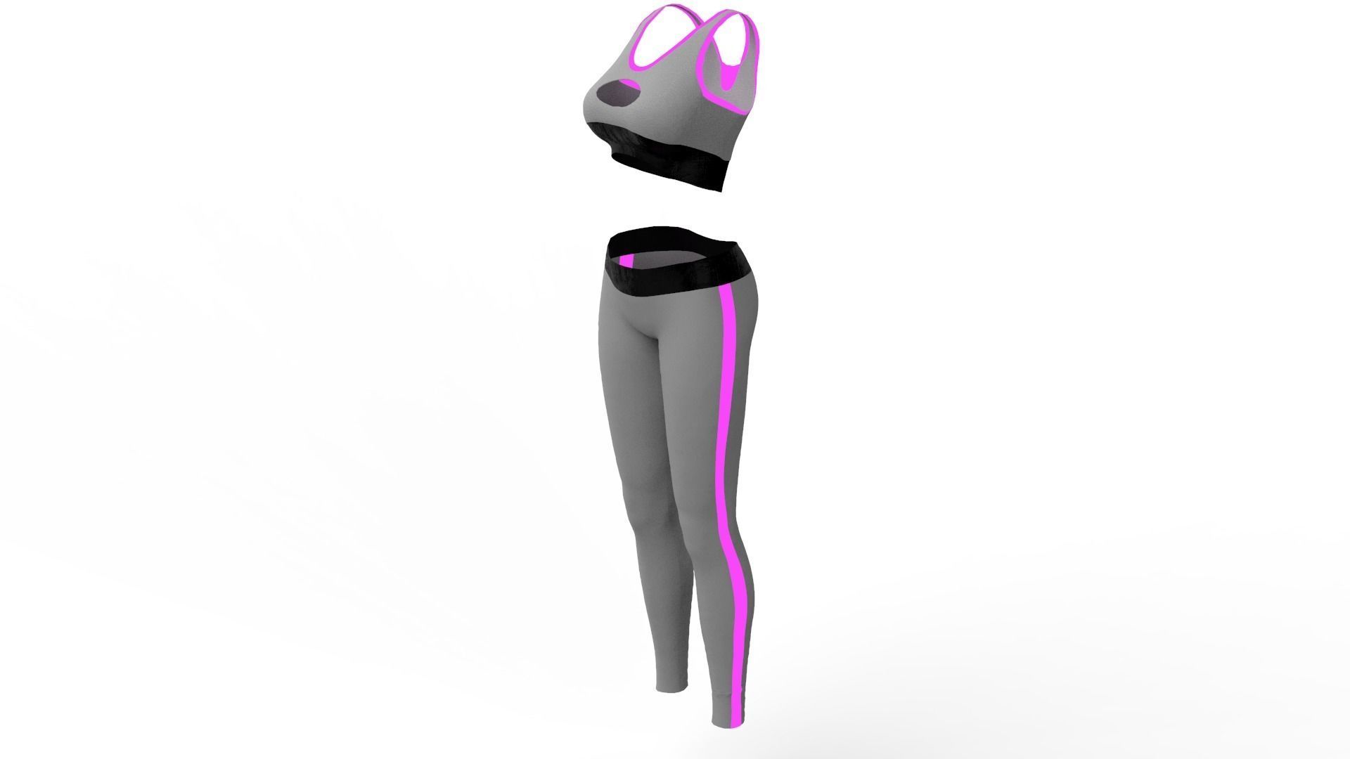 FREE Sports Bra and Leggings - Marvelous Designer - Project File Free 3D model_5