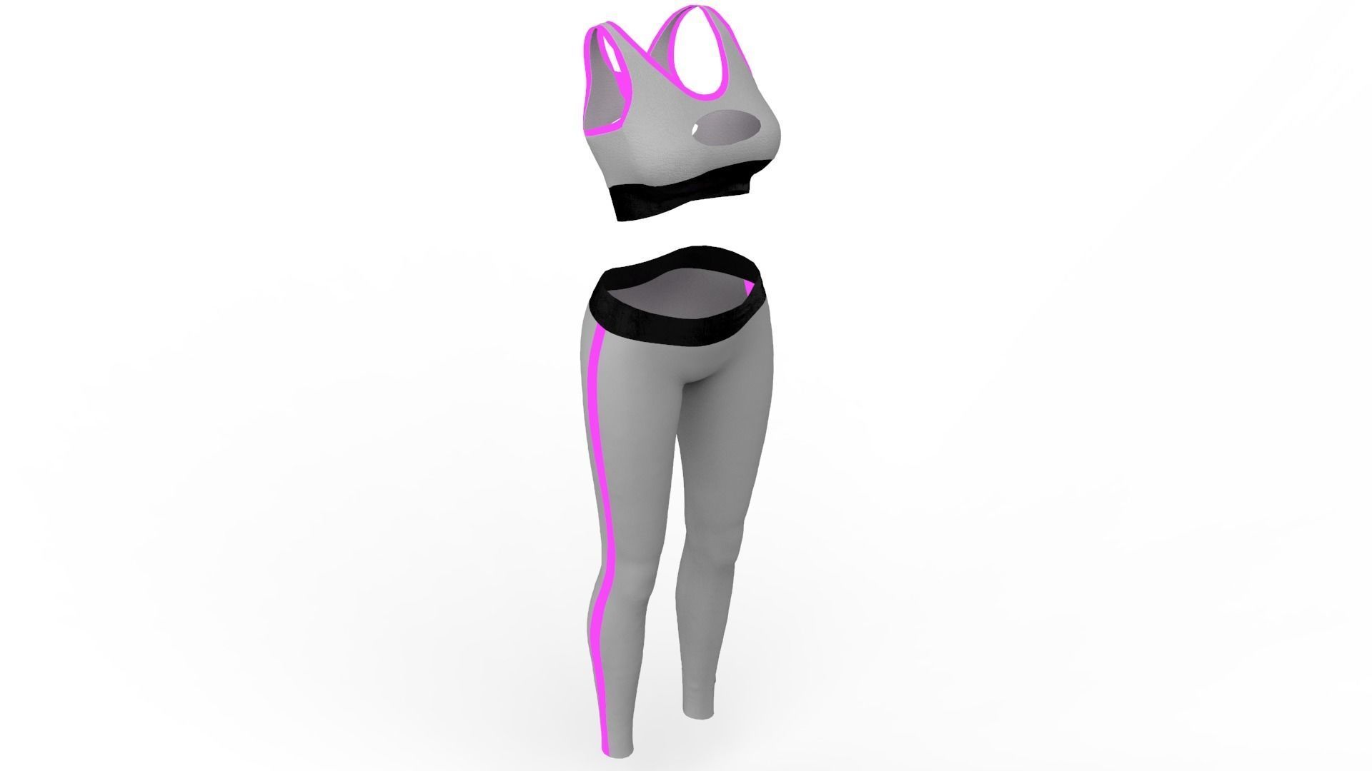 FREE Sports Bra and Leggings - Marvelous Designer - Project File Free 3D model_1