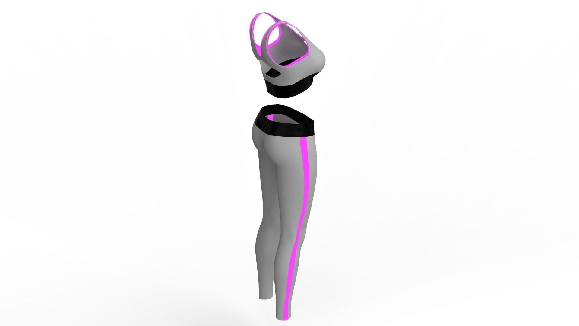 FREE Sports Bra and Leggings - Marvelous Designer - Project File Free 3D model_2