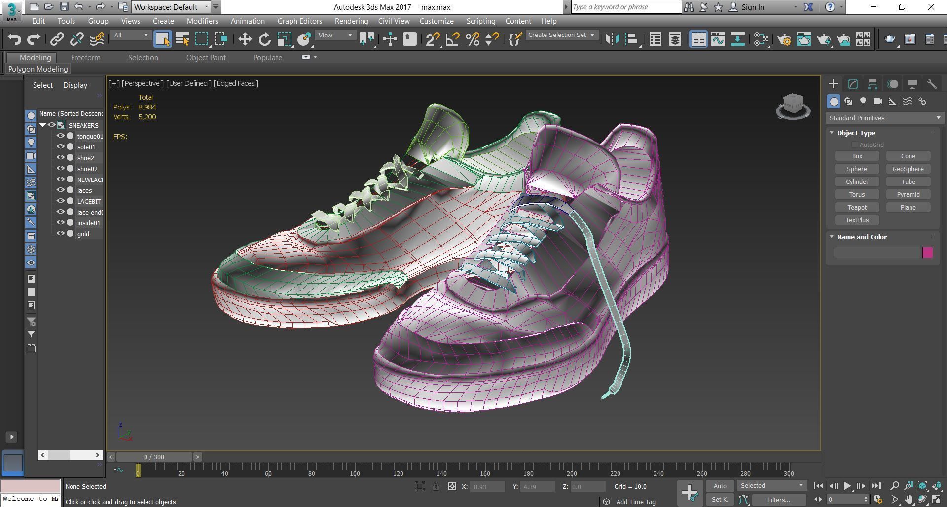 Sneakers pair of 3D model_1