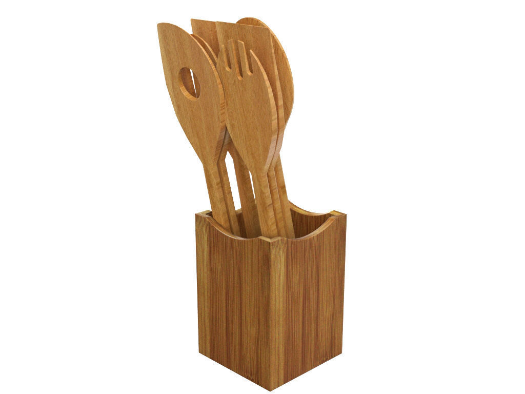 Wooden Spoon 3D model_2