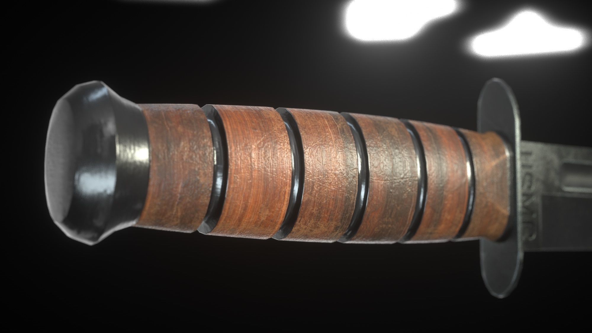 USMC Ka-Bar Knife Low-poly 3D model_4