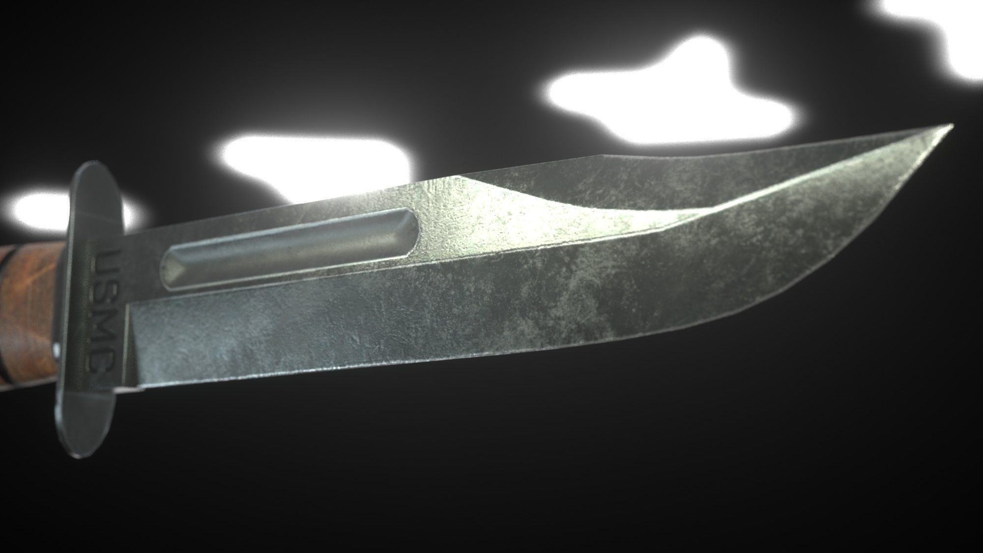USMC Ka-Bar Knife Low-poly 3D model_2