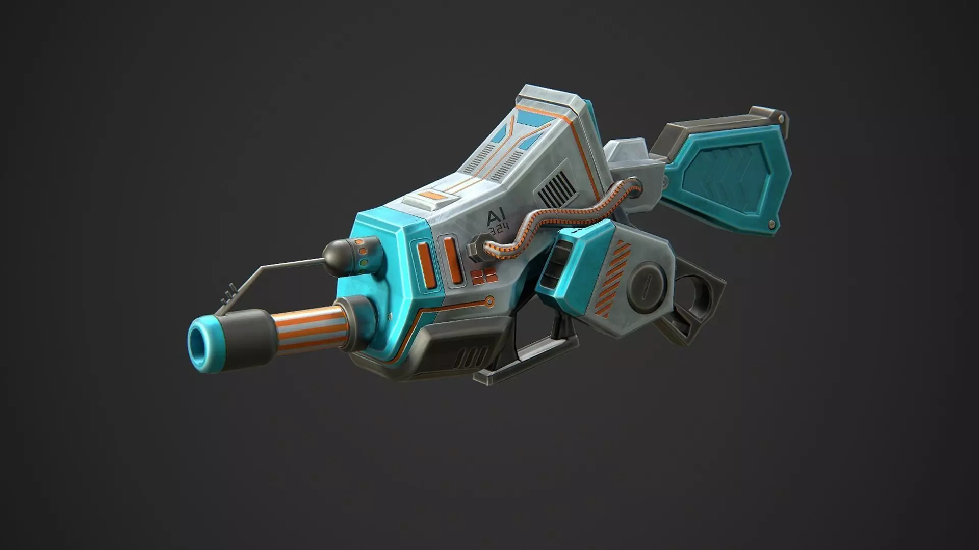 Gun AI 324 VR Low-poly 3D model_0