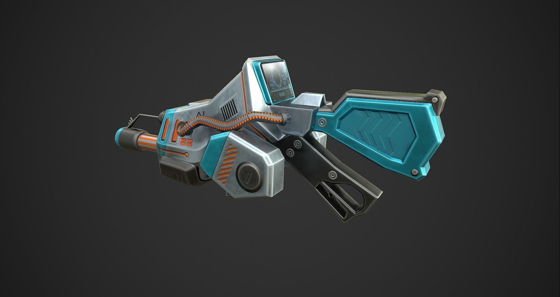 Gun AI 324 VR Low-poly 3D model_3