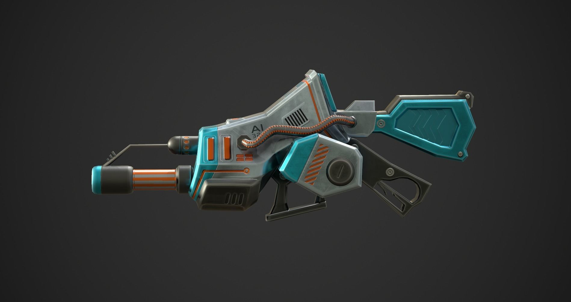Gun AI 324 VR Low-poly 3D model_2