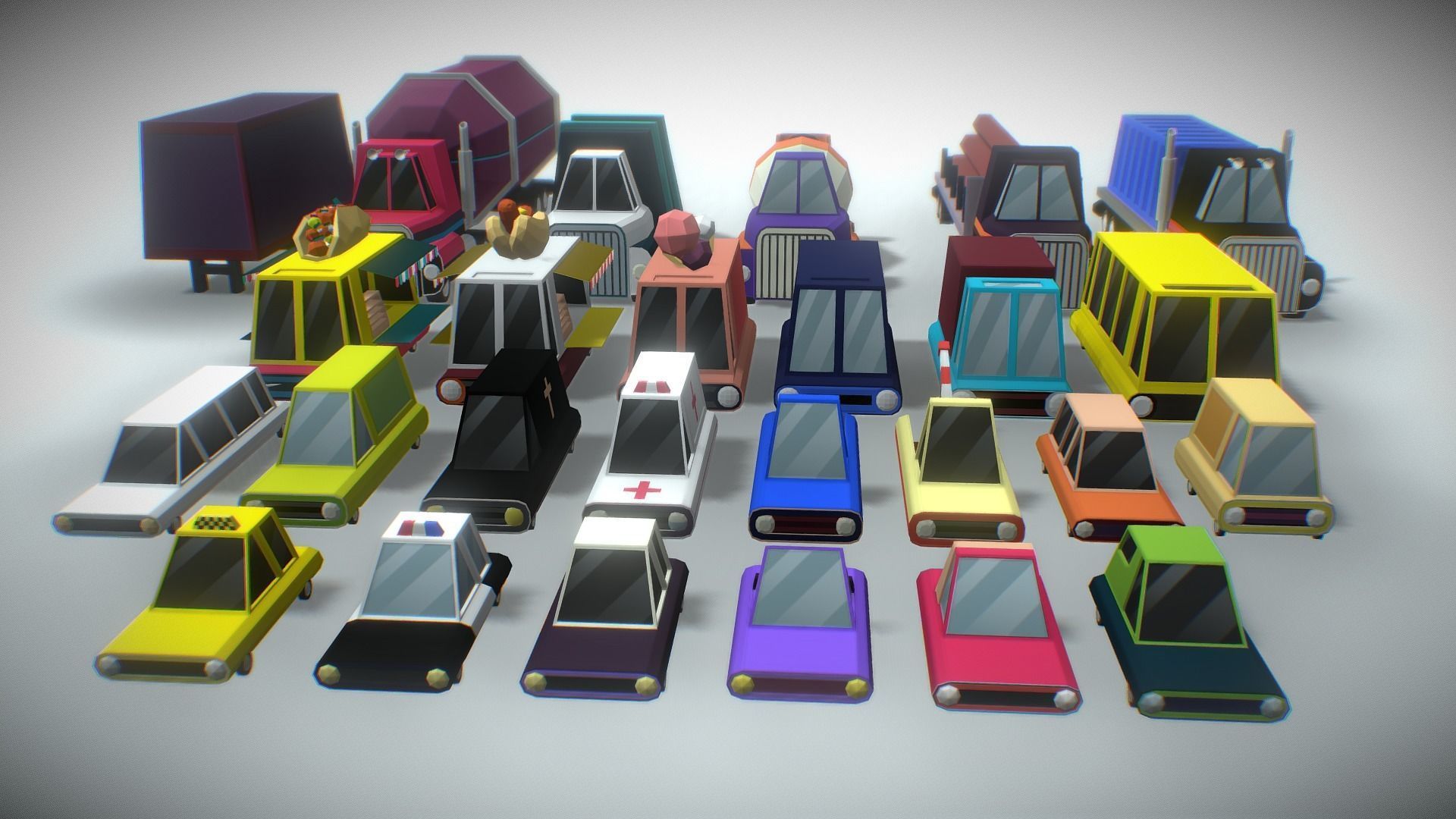 Vehicles Low Poly Pack Low-poly 3D model_2