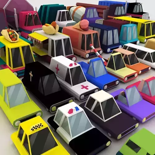 Vehicles Low Poly Pack Low-poly 3D model