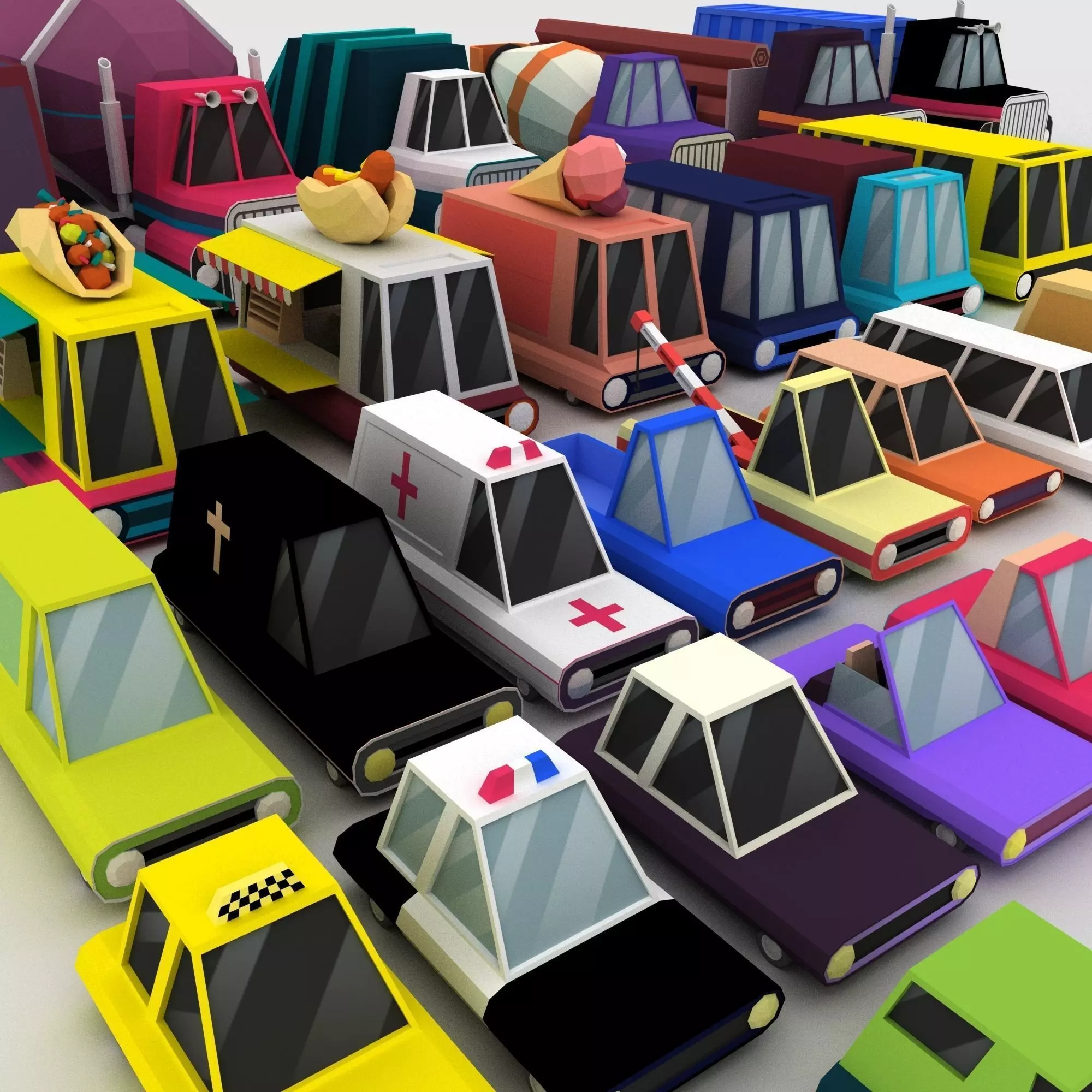 Vehicles Low Poly Pack Low-poly 3D model_0
