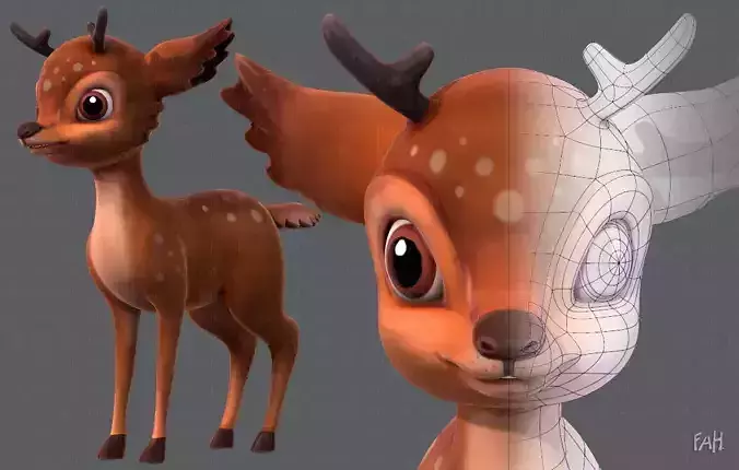 Deer V01 Low-poly 3D model