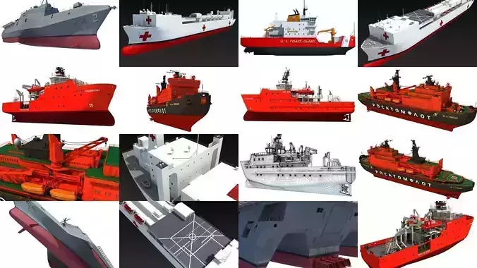 Ships Collection 3D Models 