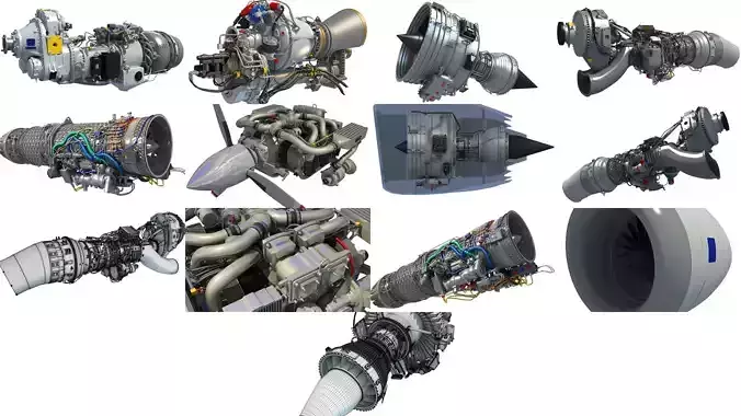 Aircraft Engines 3D Models Collection 