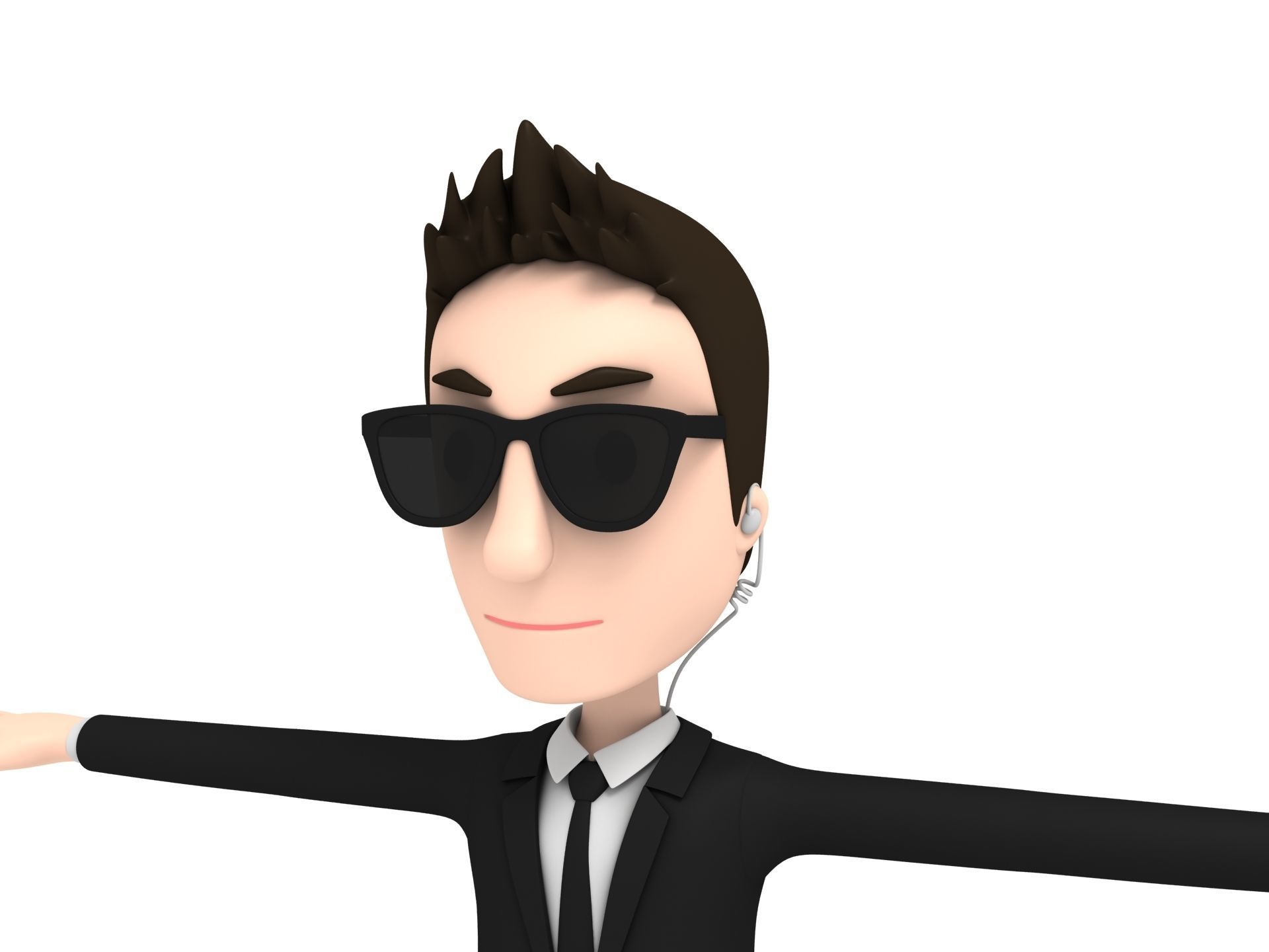 CartoonMan009 Agent 3D model_2