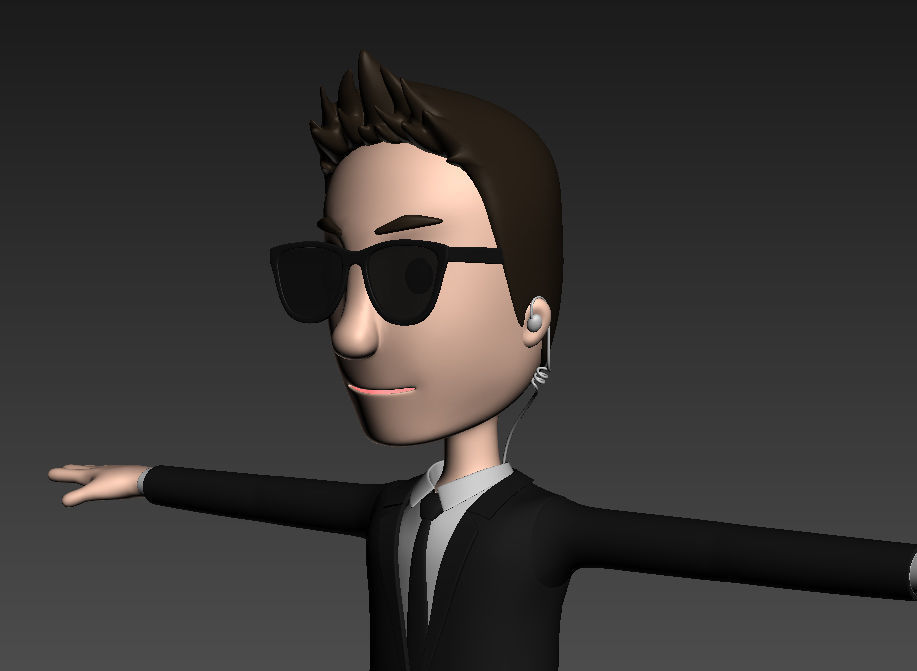 CartoonMan009 Agent 3D model_10