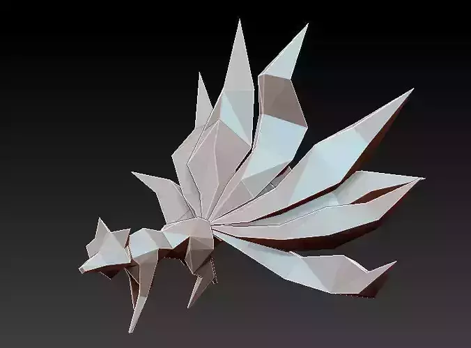 nine tail fox printable 3d model 3D print model