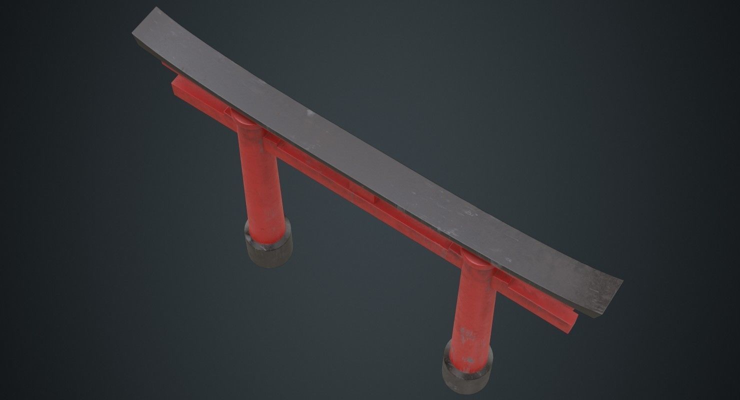 Torii Gate 1B Low-poly 3D model_2
