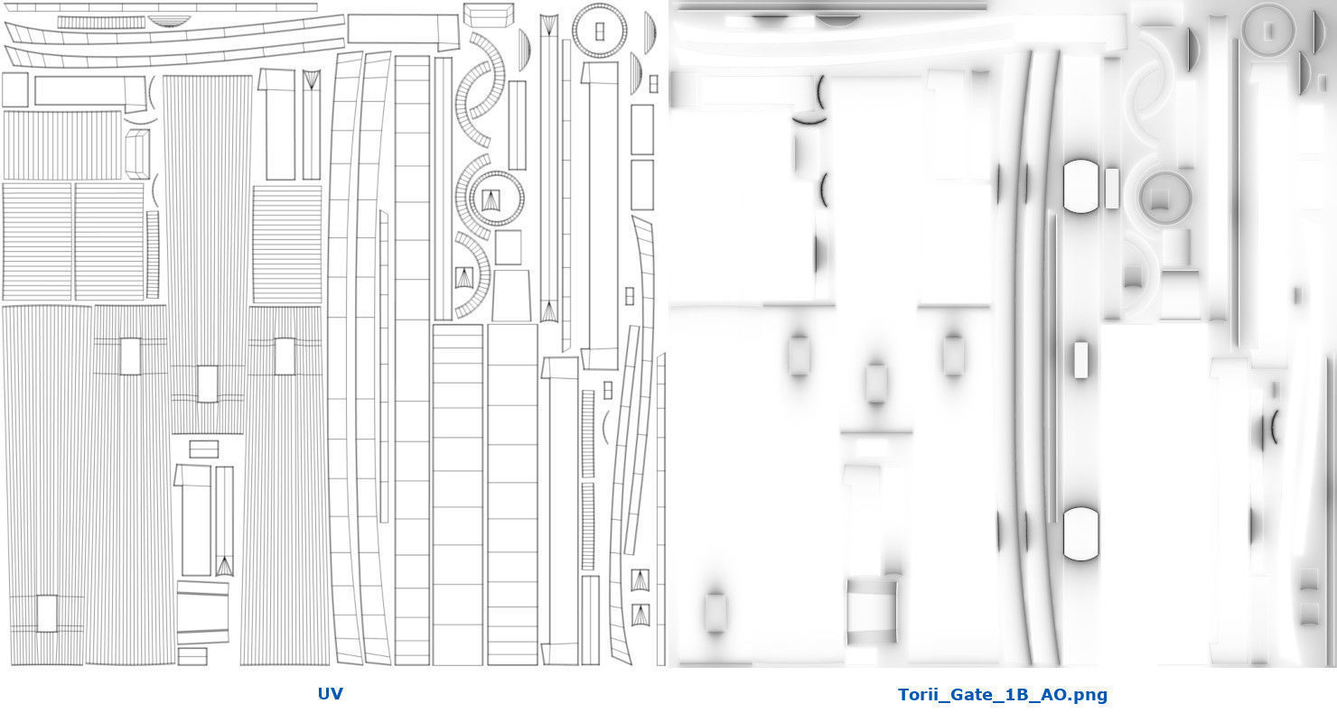Torii Gate 1B Low-poly 3D model_6