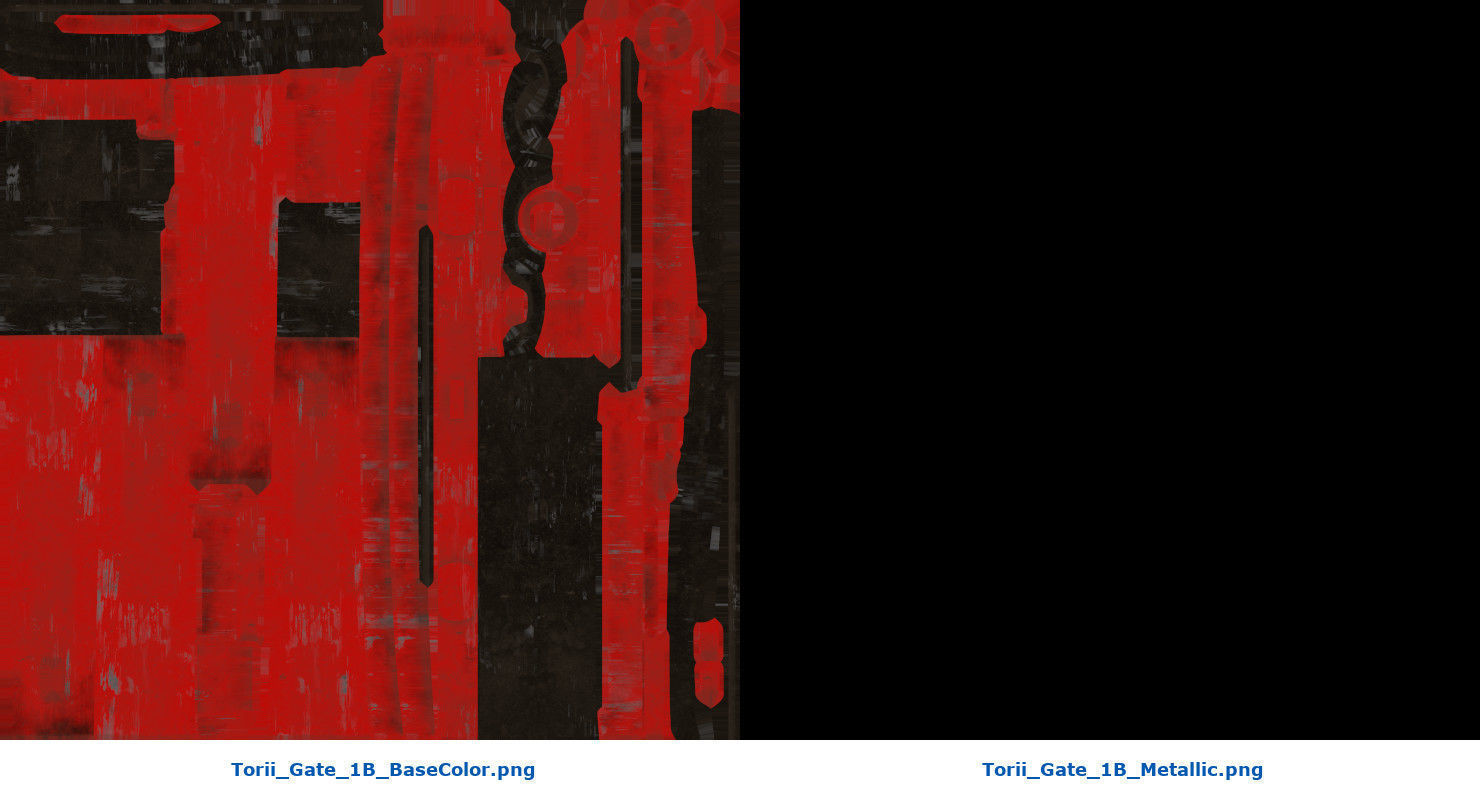 Torii Gate 1B Low-poly 3D model_7