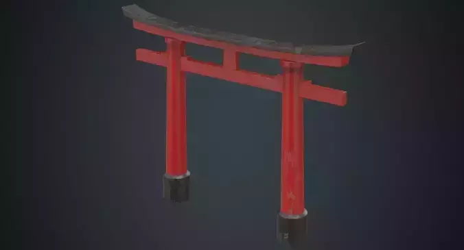 Torii Gate 1B Low-poly 3D model