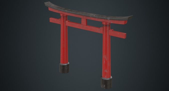 Torii Gate 1B Low-poly 3D model