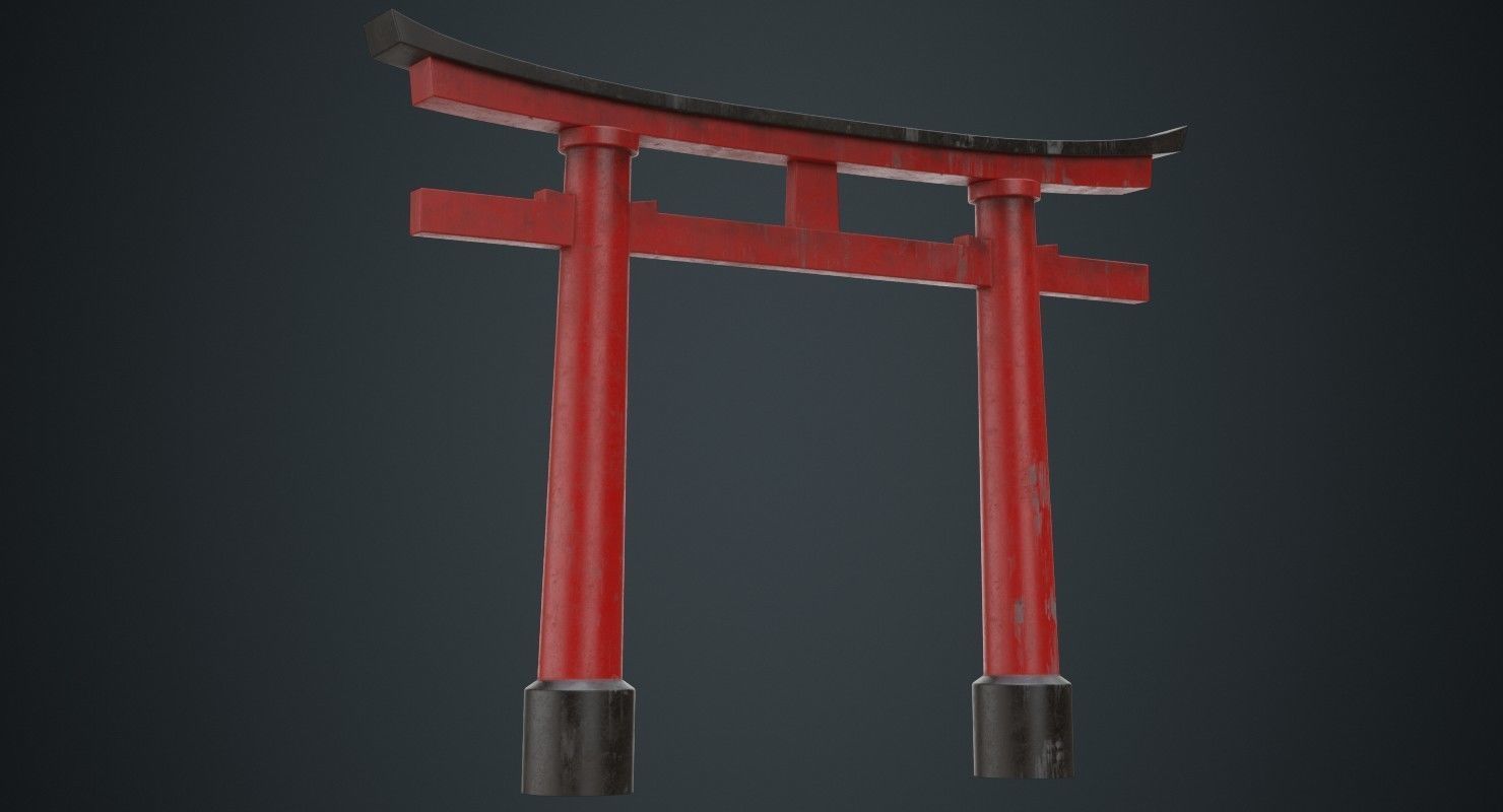 Torii Gate 1B Low-poly 3D model_3